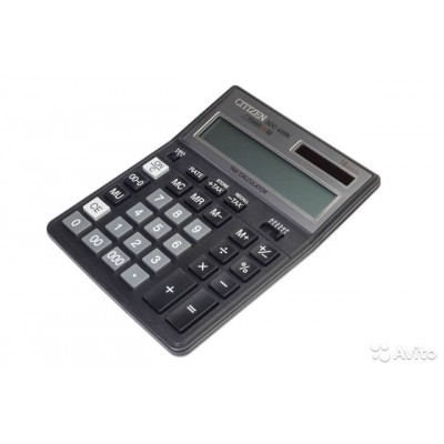 Калькулятор настольный Citizen SDC-435N, 16 рязрядов, двойное питание,158*204*31мм,черный